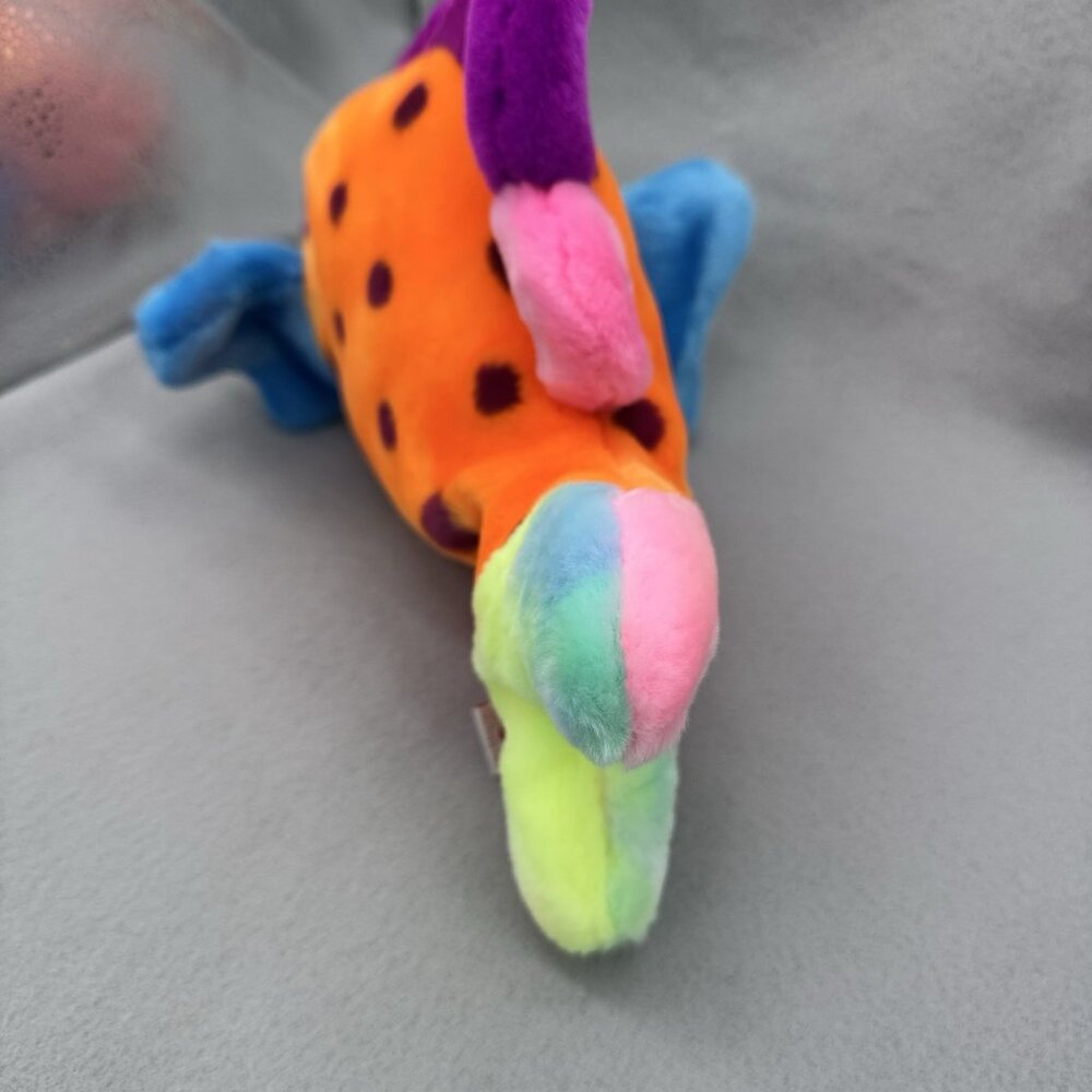 Vtg TY Beanie Buddies Lips Fish 1999 Multicolor Tie Dye Plush Stuffed Animal 13" - Picture 5 of 16